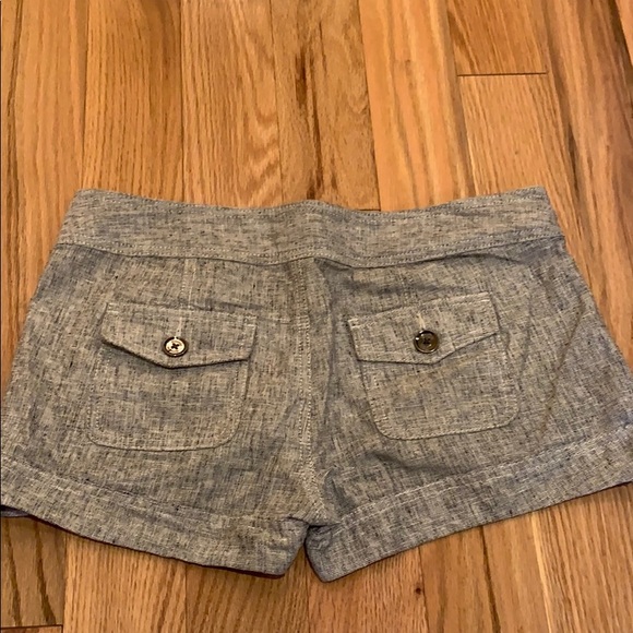 Heather gray linen/cotton button up shorts - Picture 2 of 3